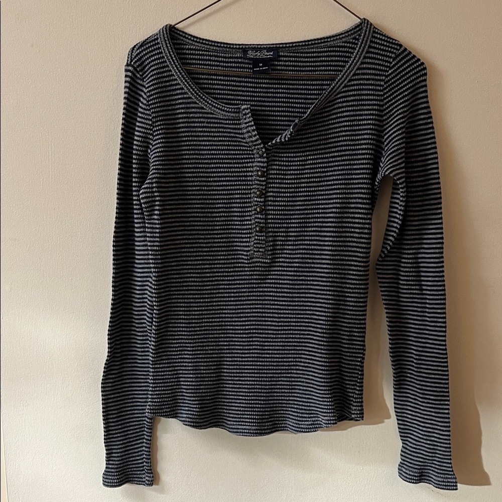 Lucky Brand Long Sleeve Striped Tee